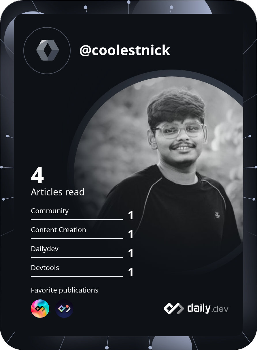 Nikhil Kumar's Dev Card