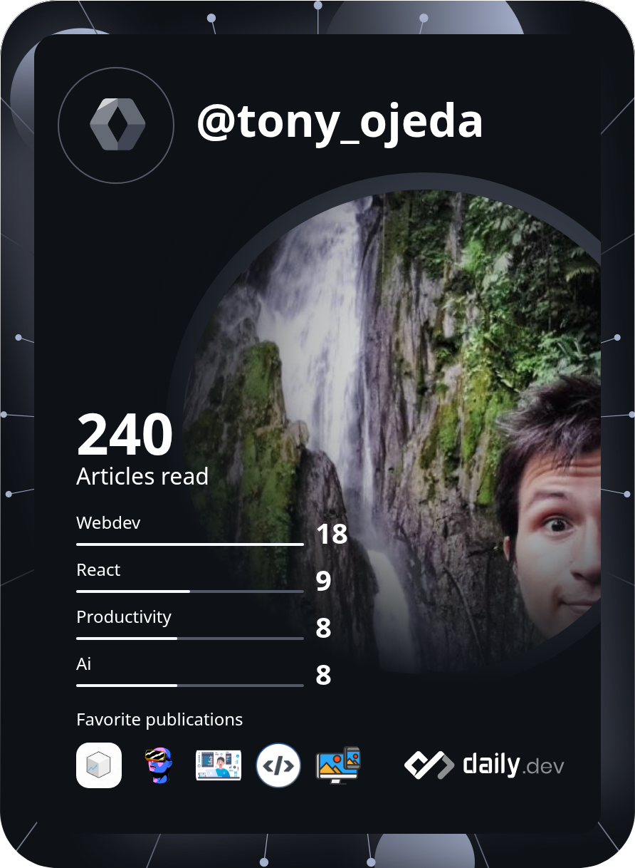 Tony Manuel Ojeda Vela's Dev Card