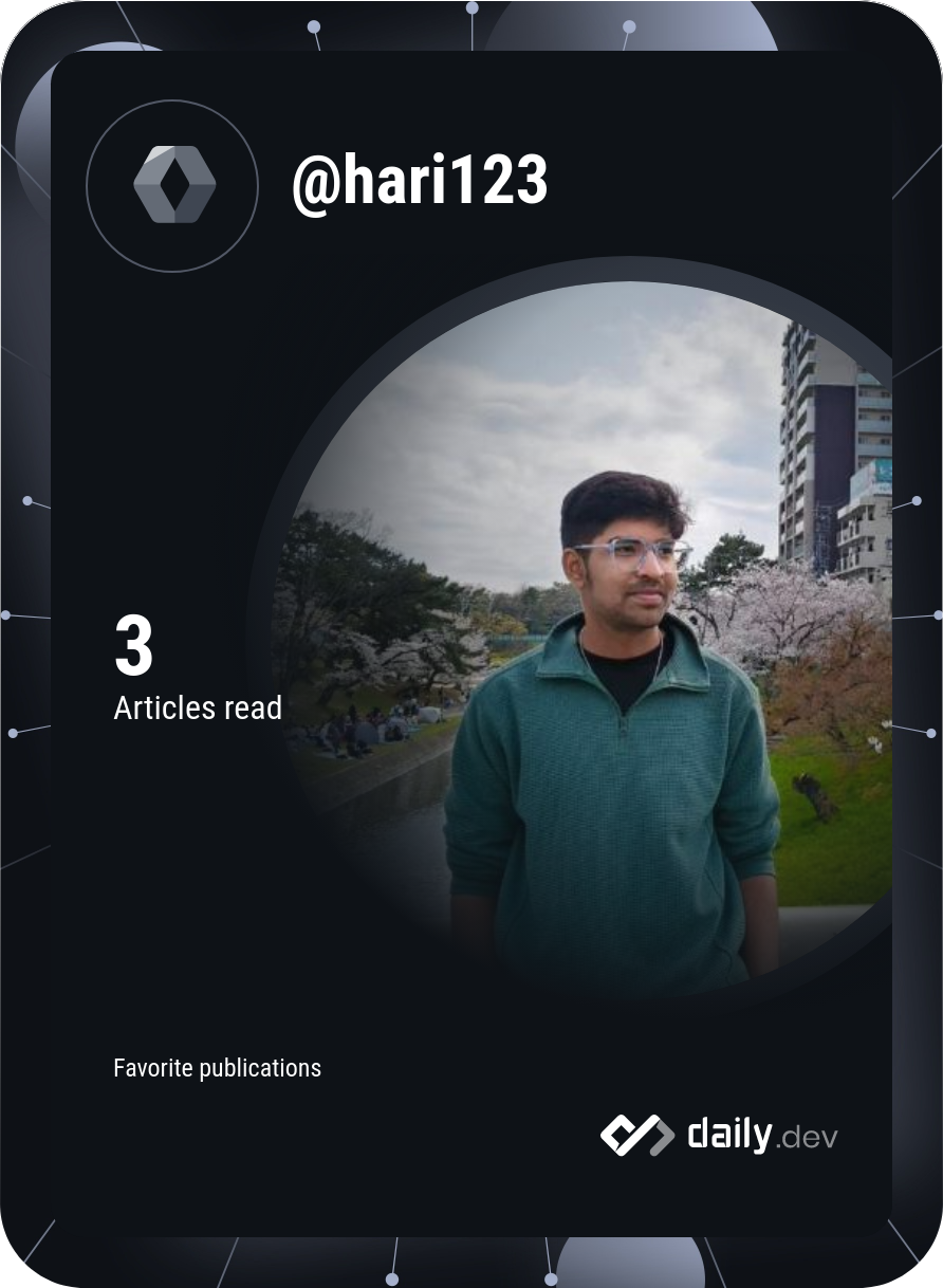 Harihara Sudhan's Dev Card