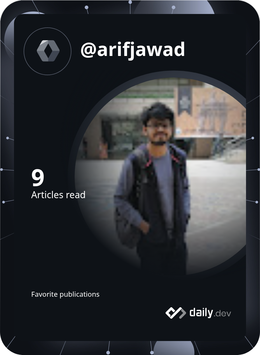 Arif Jawad's Dev Card
