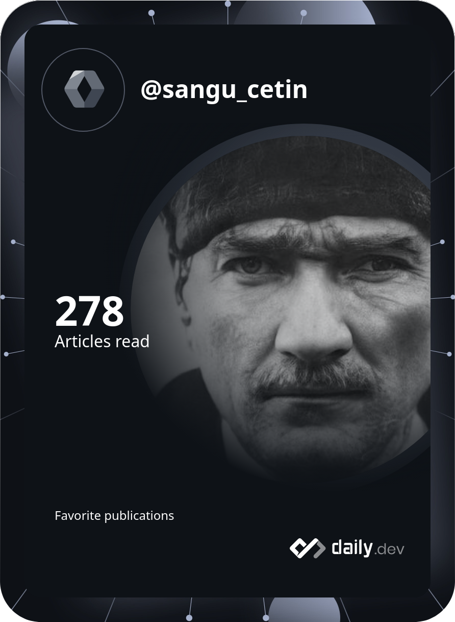 Cetin Sangu's Dev Card