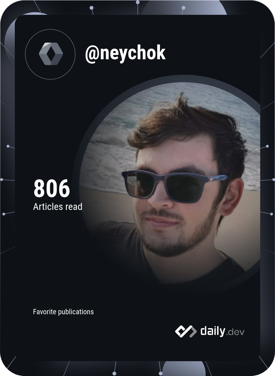 Neycho Kalaydzhiev's Dev Card