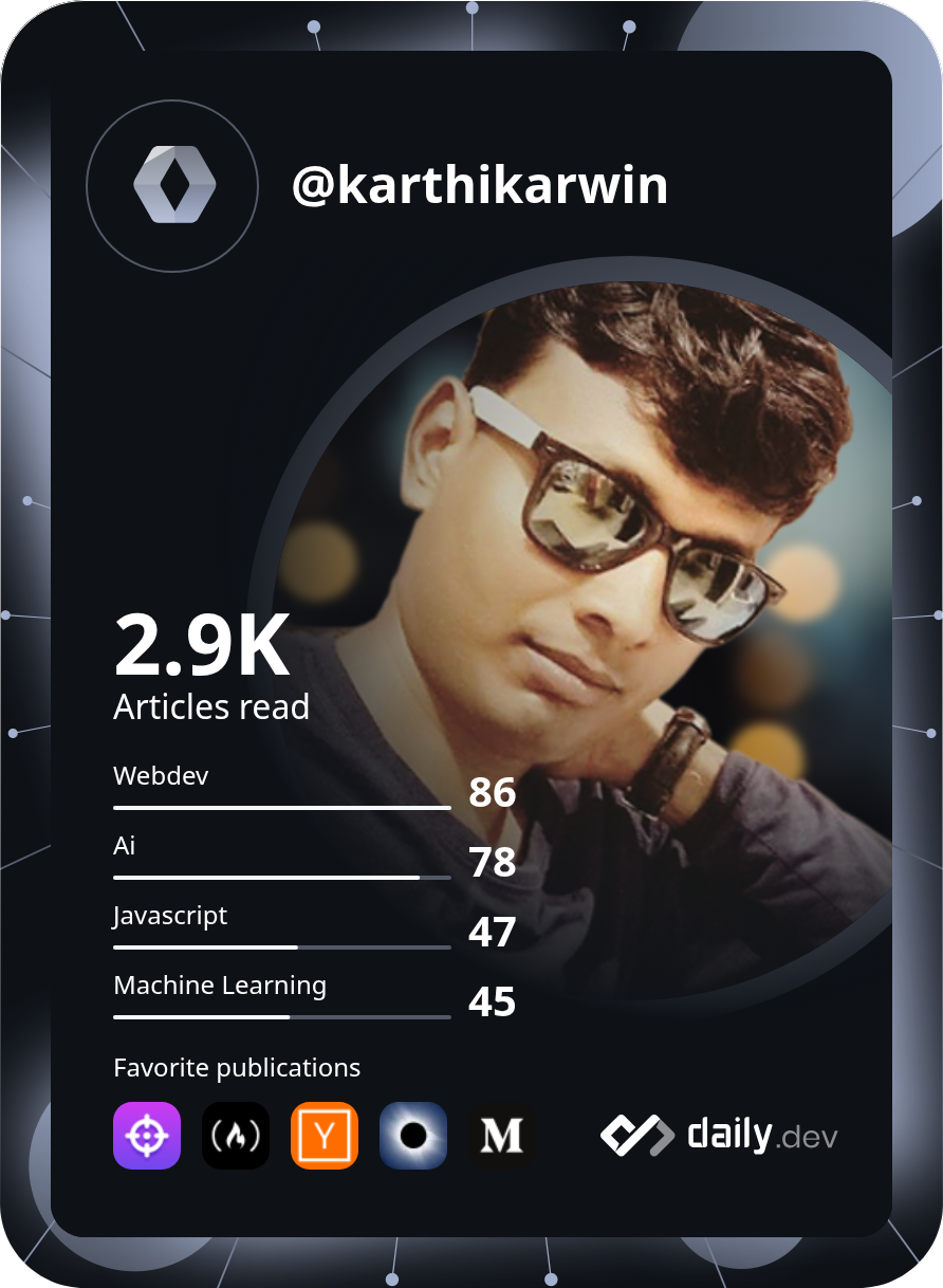 Karthik Arwin's Dev Card