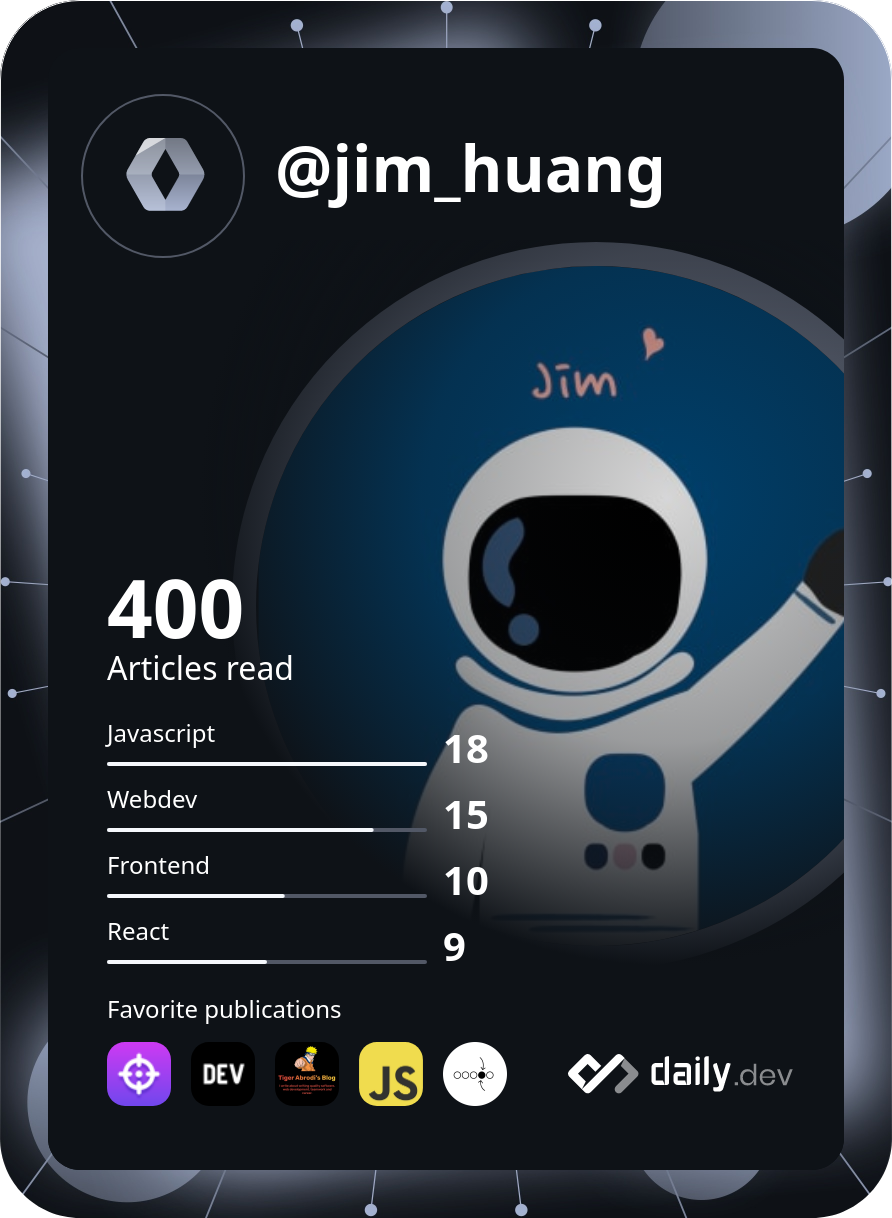 Jim Huang's Dev Card