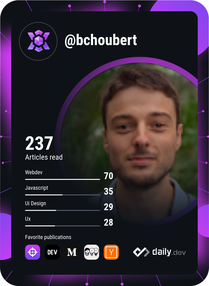 Bertrand Choubert's Dev Card