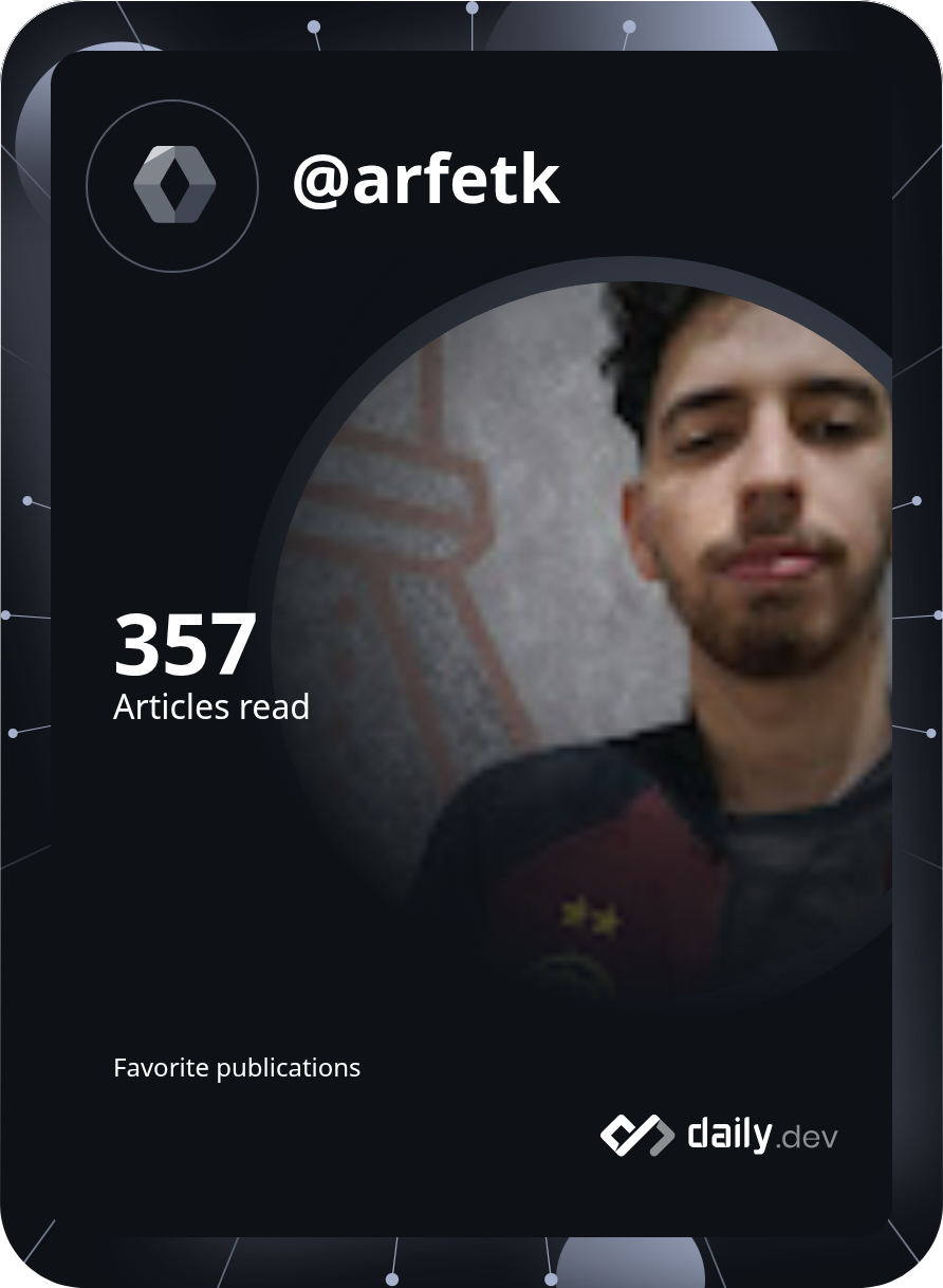 Arafet Ben Kilani's Dev Card
