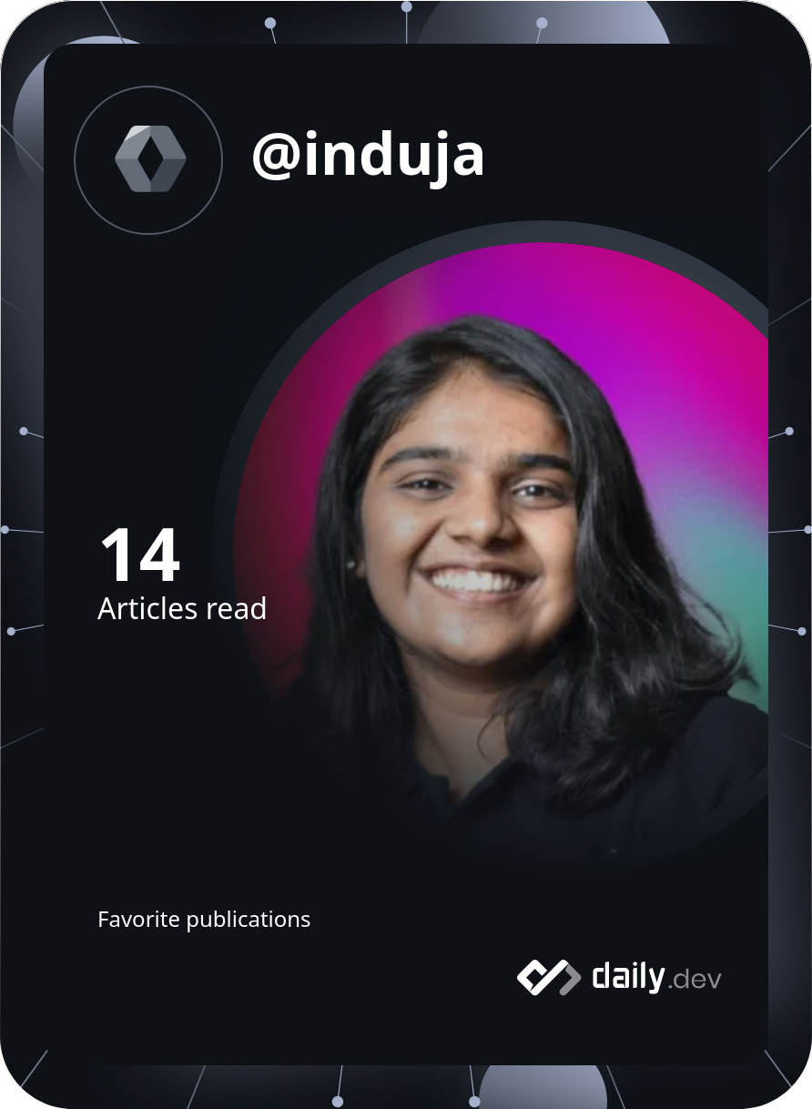 Induja Shankar's Dev Card
