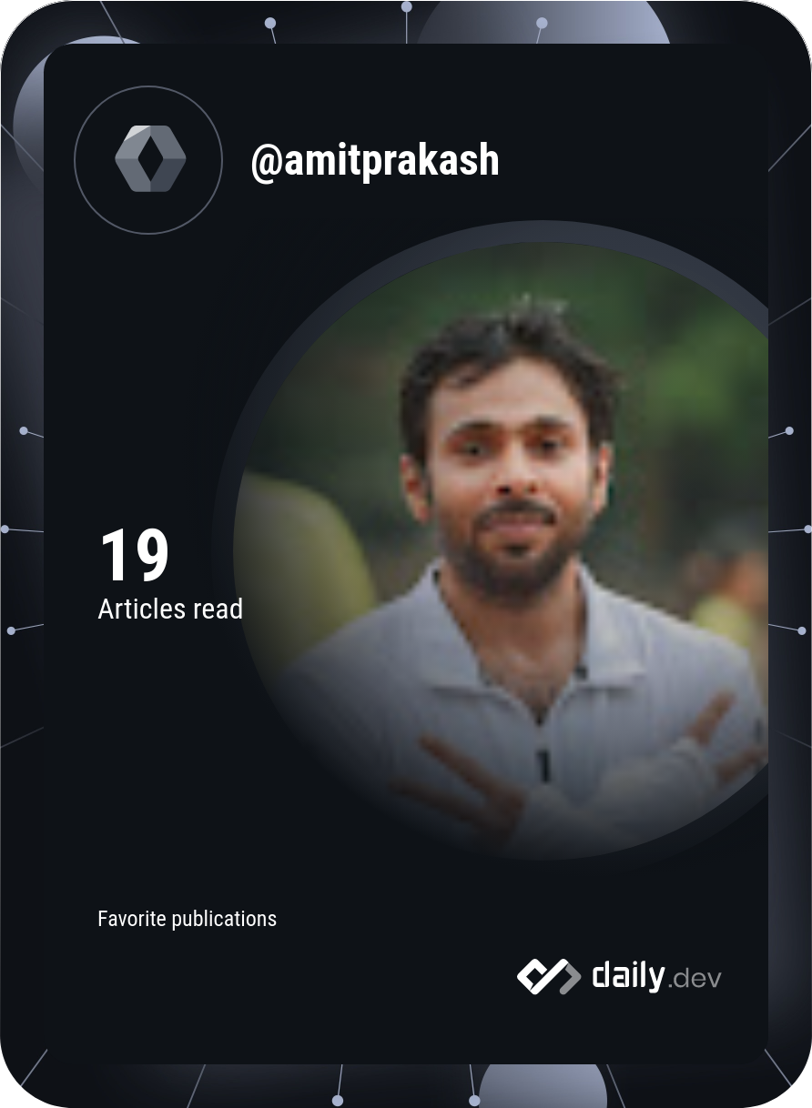 Amit Prakash's Dev Card