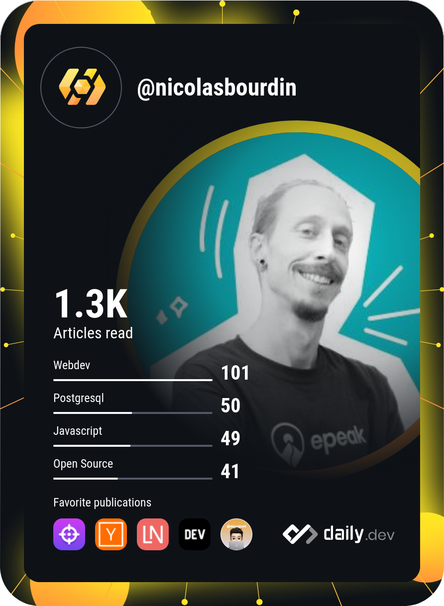 Nicolas Bourdin's Dev Card