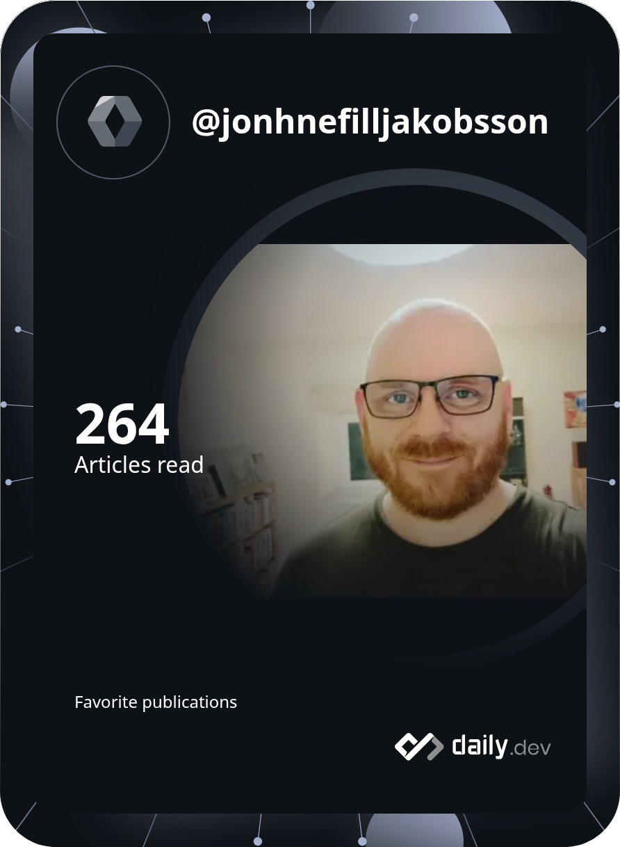 Jon Hnefill Jakobsson's Dev Card