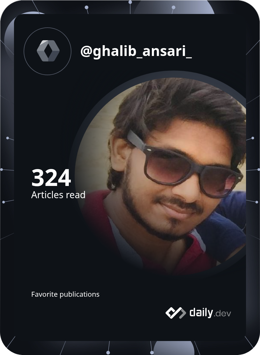 Md Ghalib Nizamuddin Ansari's Dev Card