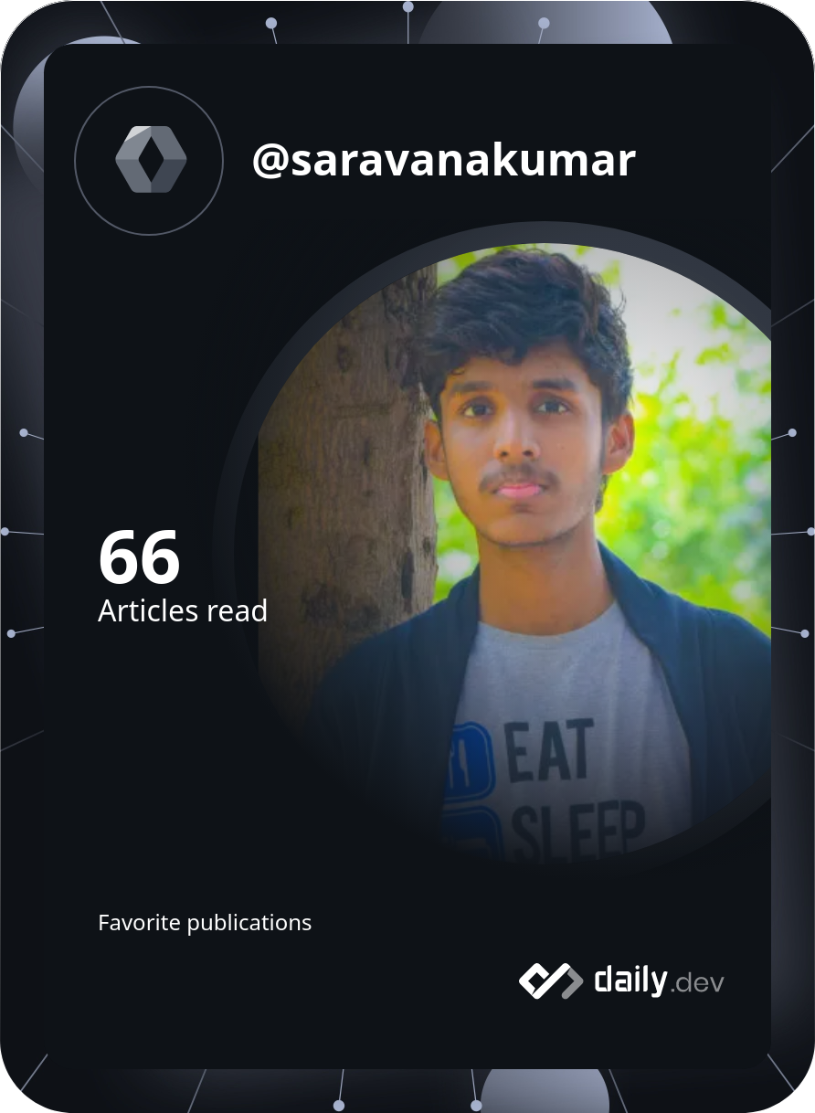 S Saravanakumar's Dev Card