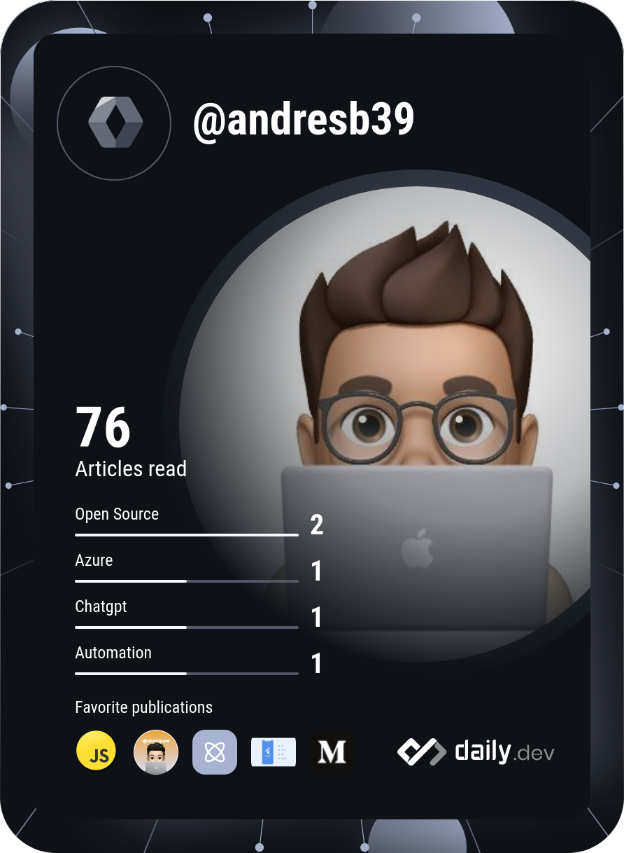 J. Andrés Bergaño G.'s Dev Card