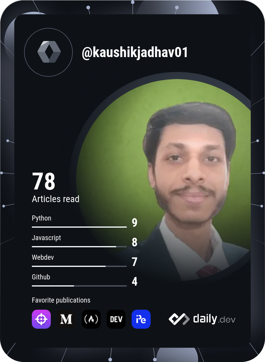 Kaushik Jadhav's Dev Card