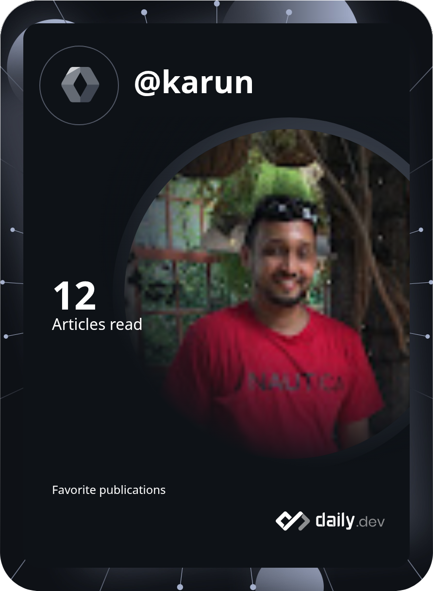 Karun's Dev Card