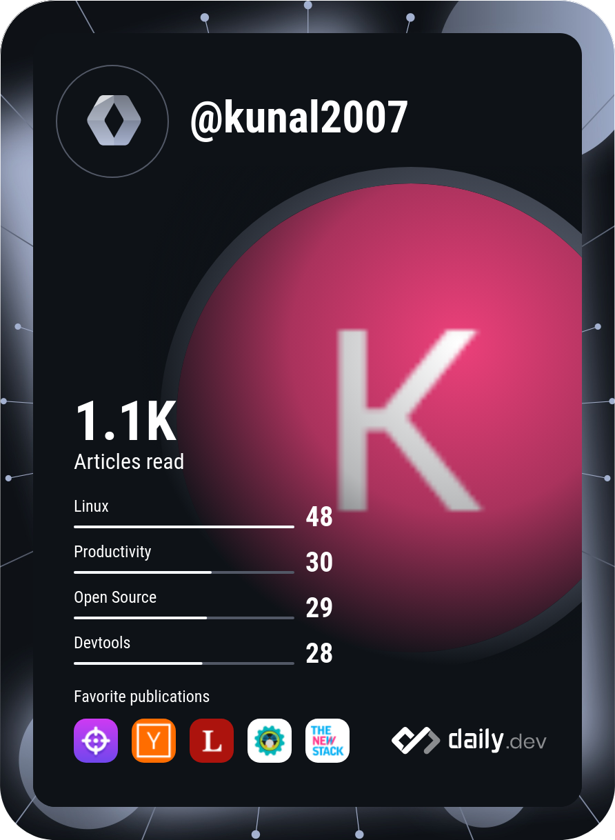 Kunal Kumar's Dev Card