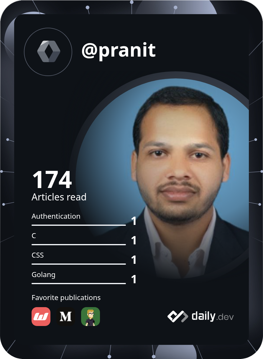 Pranit Khamkar's Dev Card