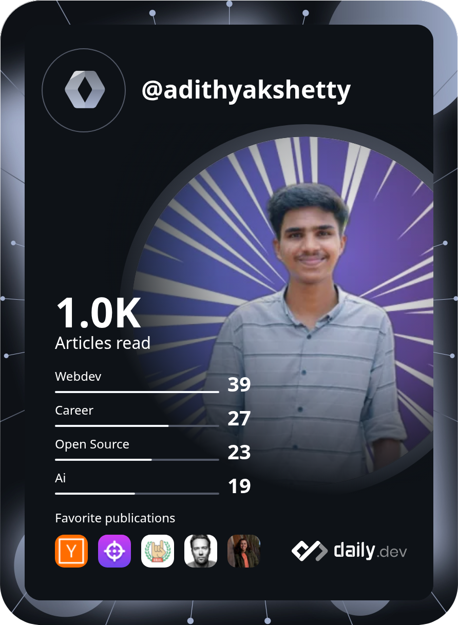 Adithya K Shetty's Dev Card