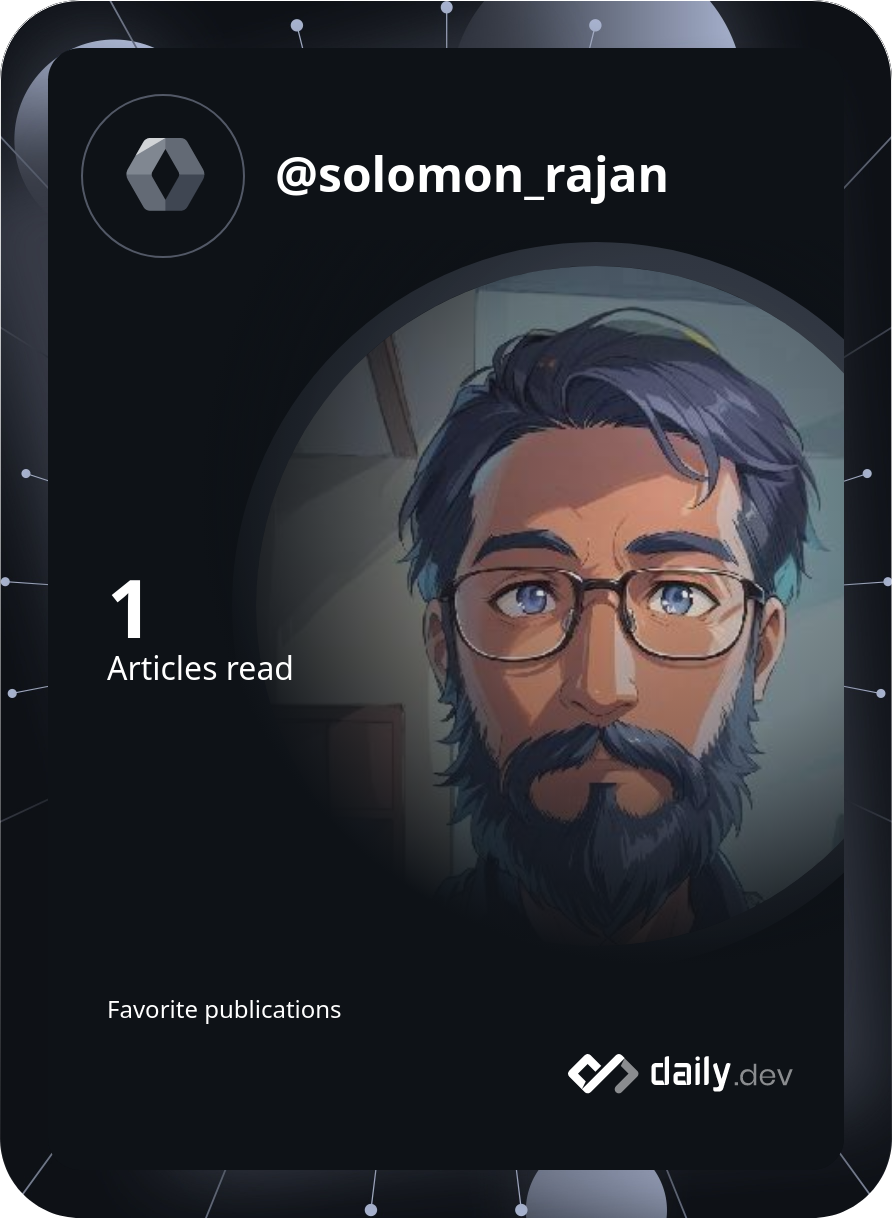 Solomon Rajan's Dev Card
