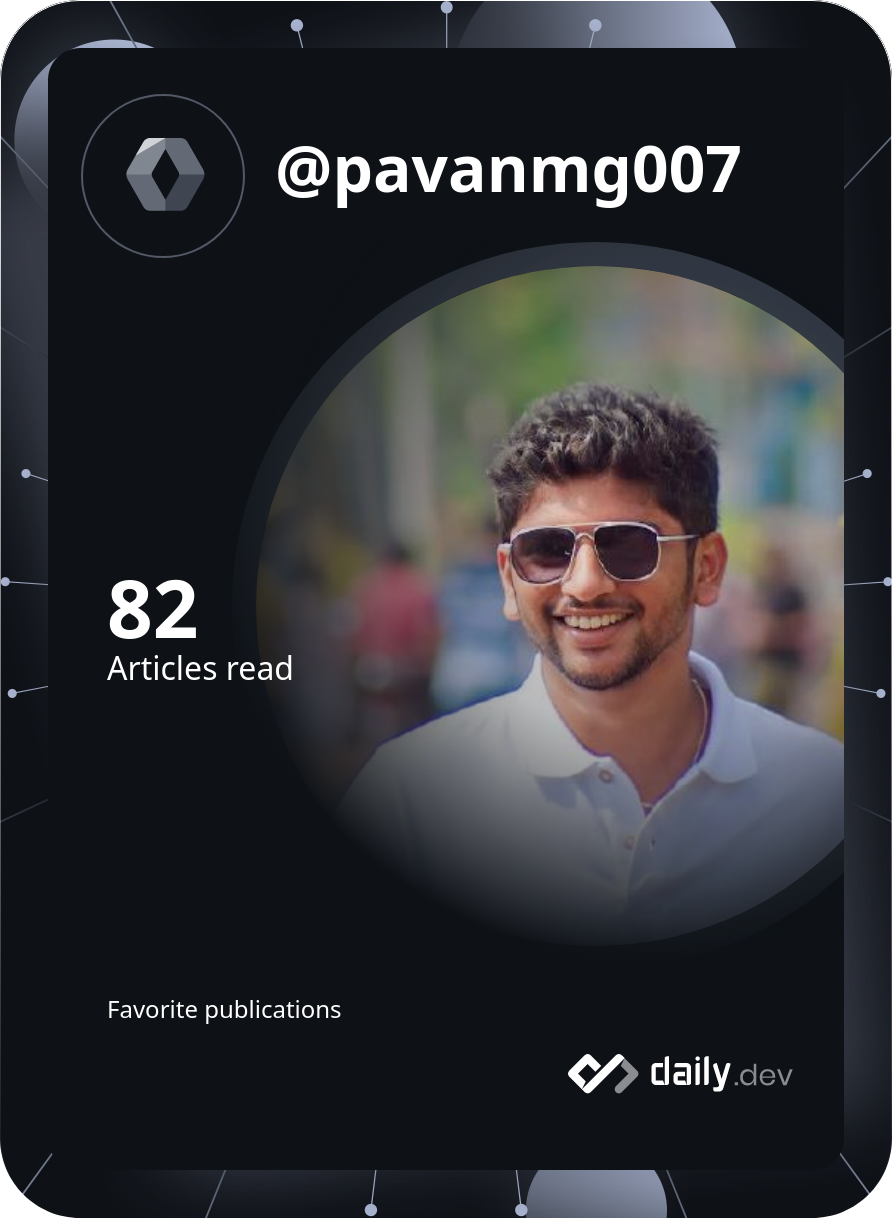 Pavan MG's Dev Card