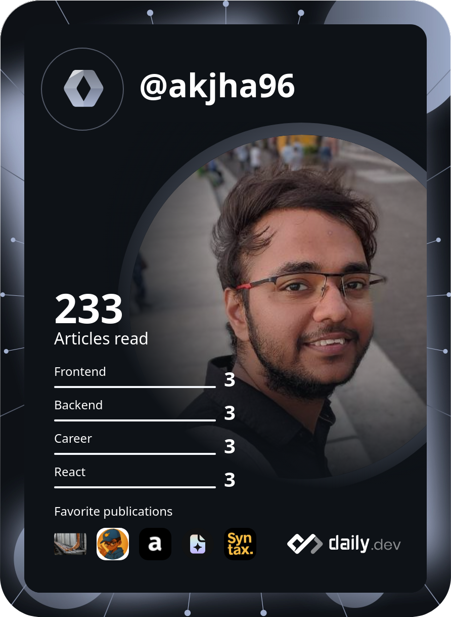 ANAND KUMAR JHA's Dev Card