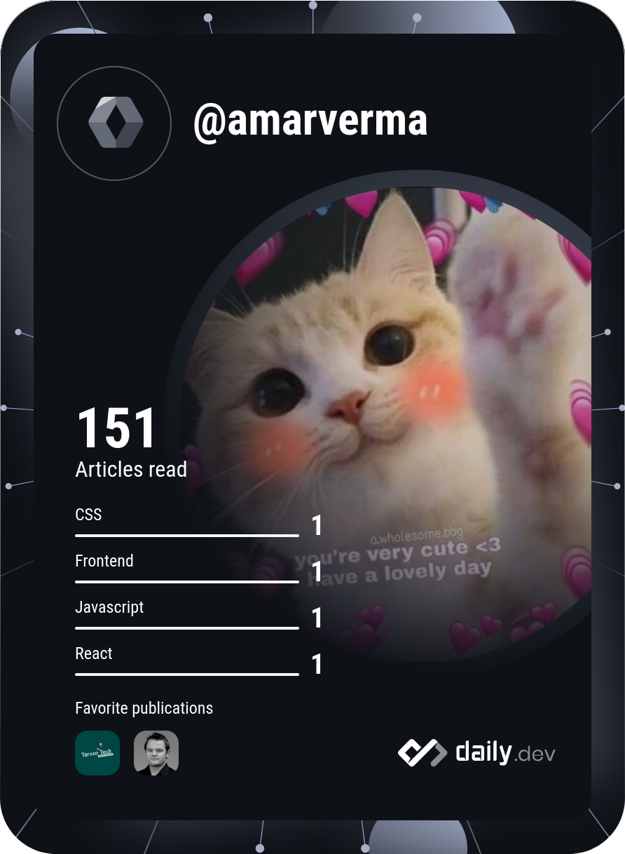 Amar Verma's Dev Card