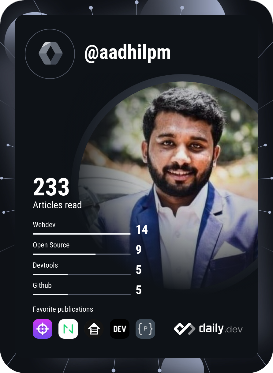 Aadhil's Dev Card