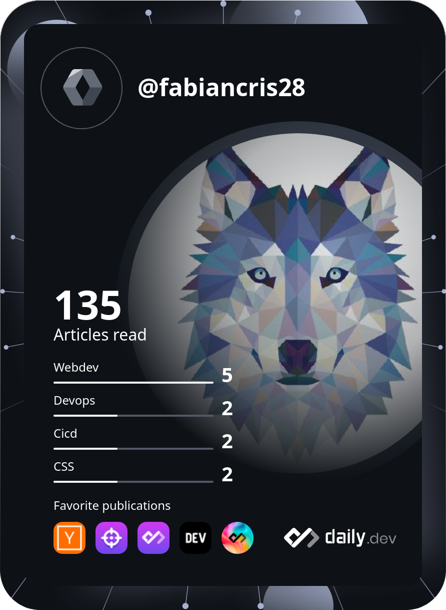 Fabian Cristancho's Dev Card