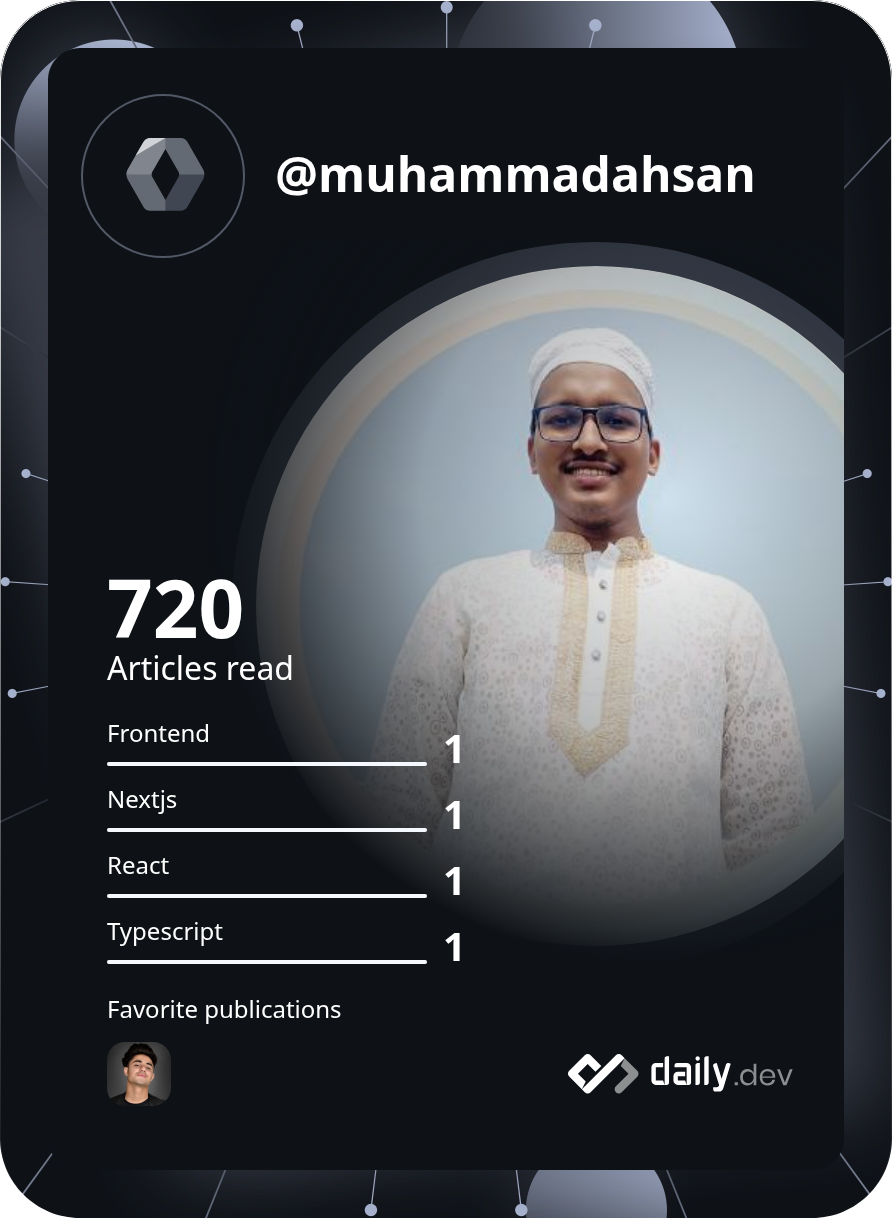 Muhammad Nurul Ahsan's Dev Card