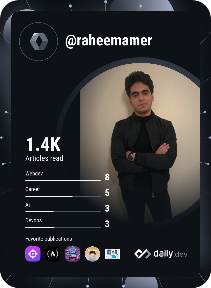 Raheem Amer's Dev Card Raheem Amer's Dev Card