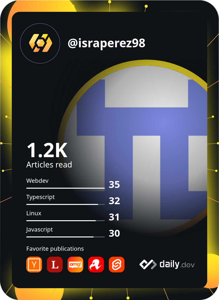 Israel Perez's Dev Card