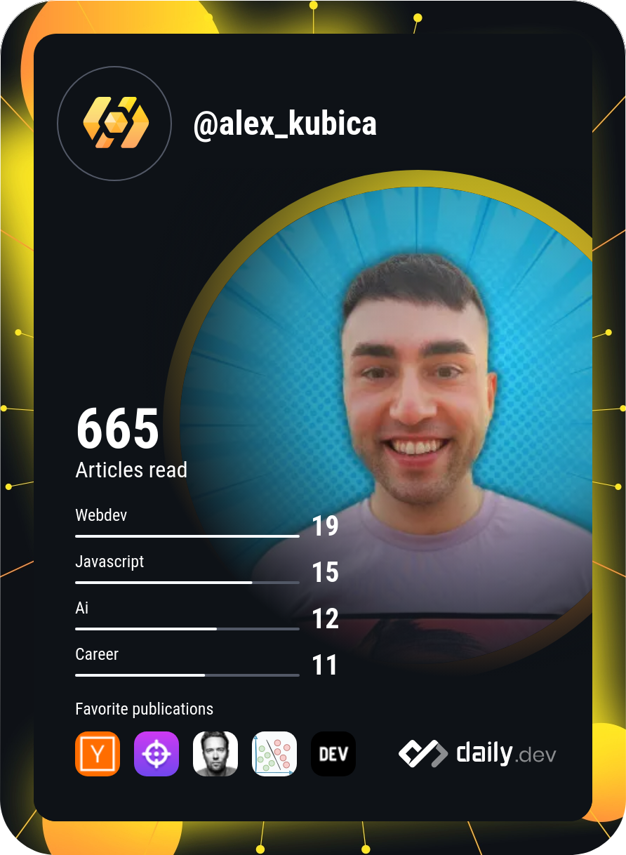 Alex Kubica's Dev Card