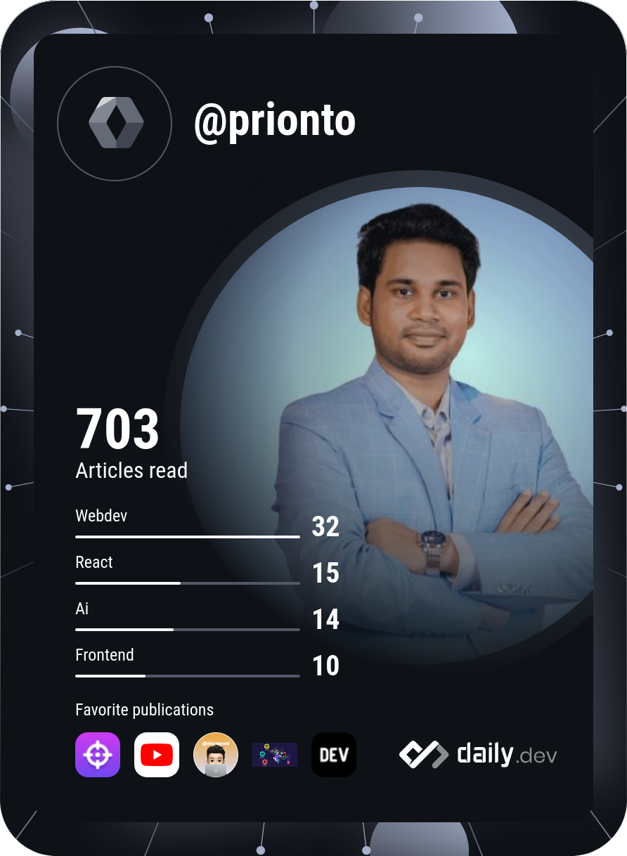 Prionto Adbullah's Dev Card