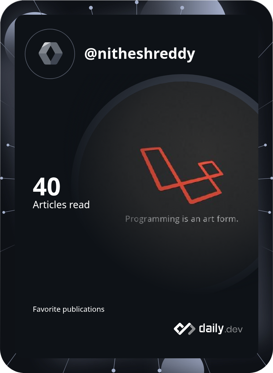Nithesh Reddy's Dev Card