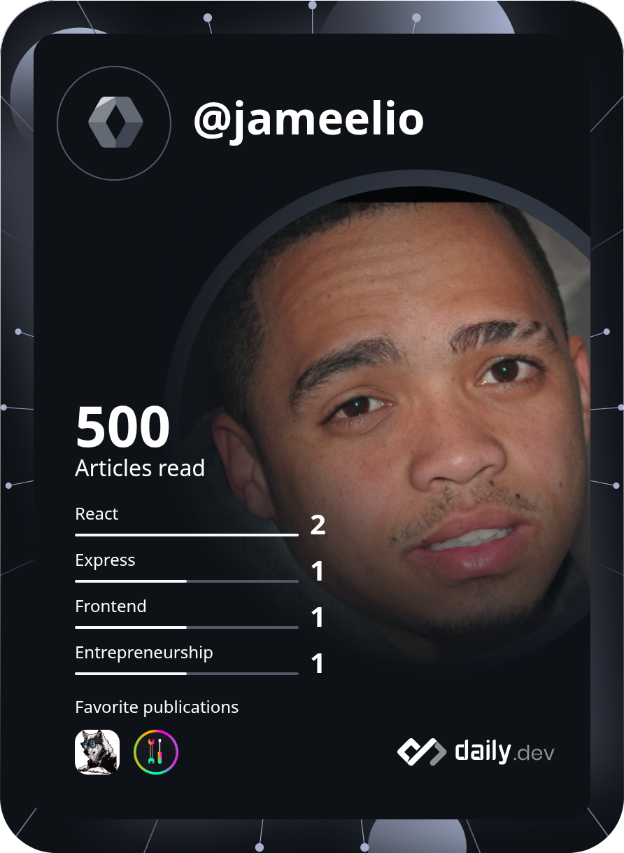 Jameel's Dev Card