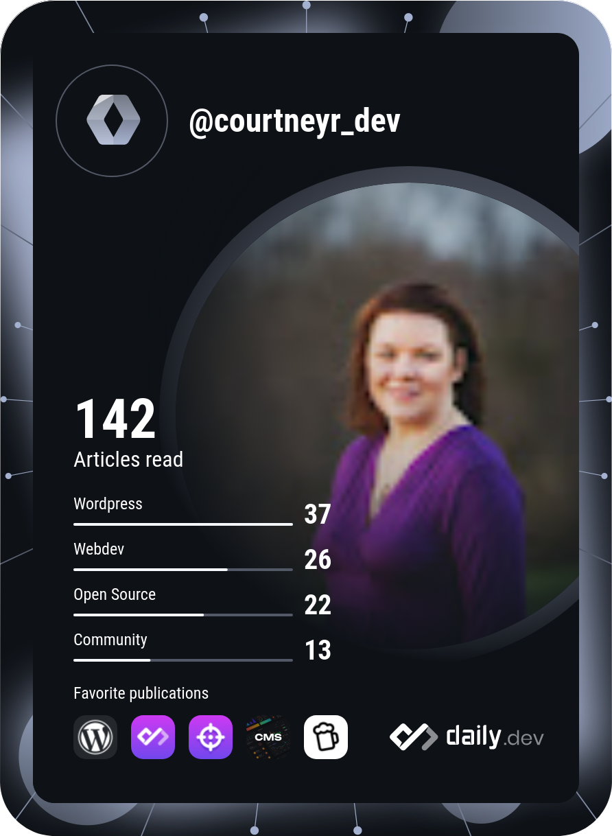 Courtney Robertson's Dev Card