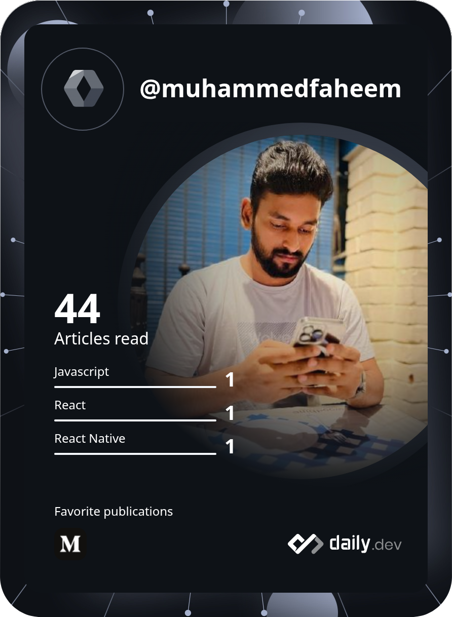Muhammed Faheem's Dev Card