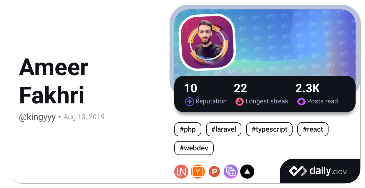 Ameer Fakhri (@kingyyy) | daily.dev