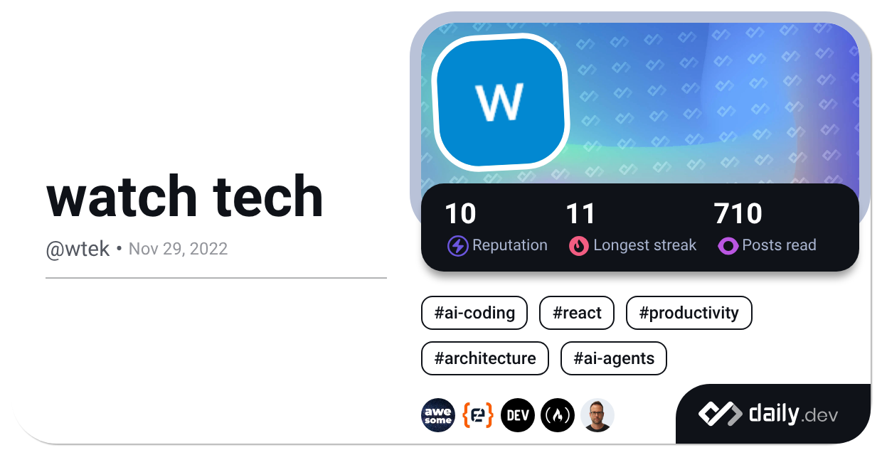 Wtek watch tech (@wtek) | daily.dev