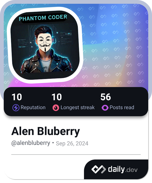 Alen BluBerry's Dev Card