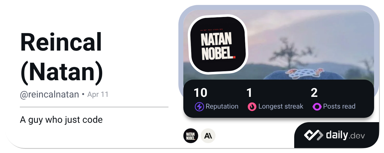 Reincal (Natan)'s Dev Card