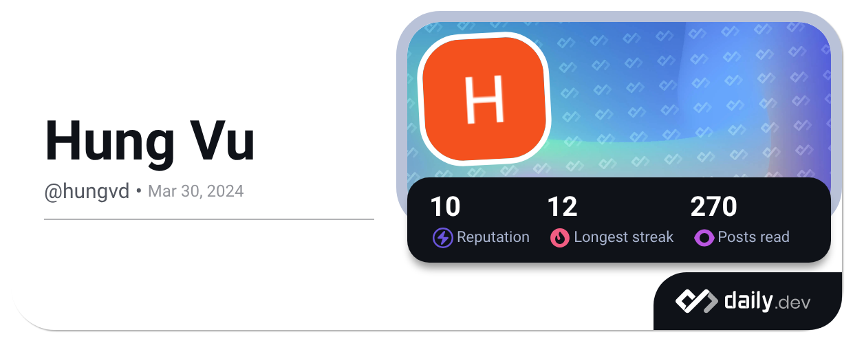 Hung Vu (@hungvd) | daily.dev