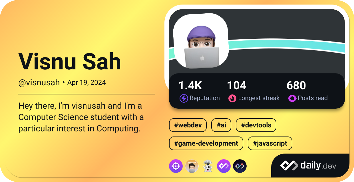 Visnu Sah's Dev Card