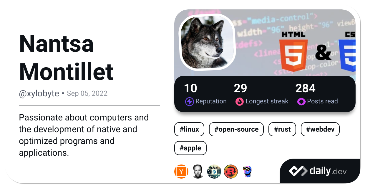 Nantsa Montillet's Dev Card