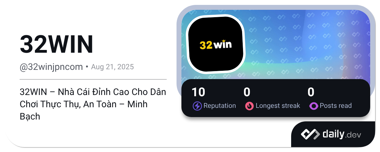 32WIN (@32winjpncom) | daily.dev