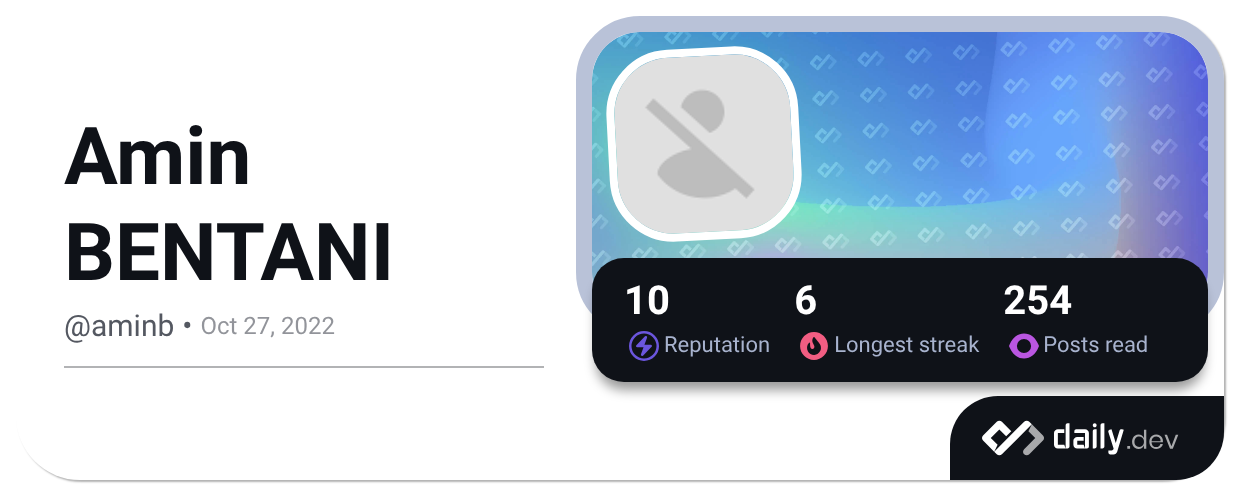 Amin BENTANI (@aminb) | daily.dev