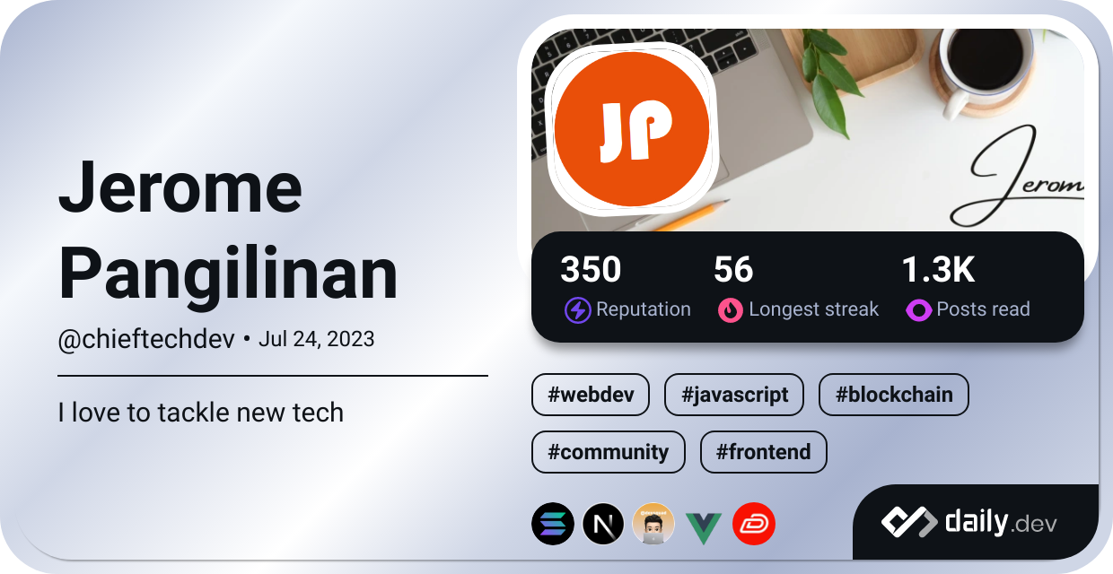 Jerome Pangilinan's Dev Card