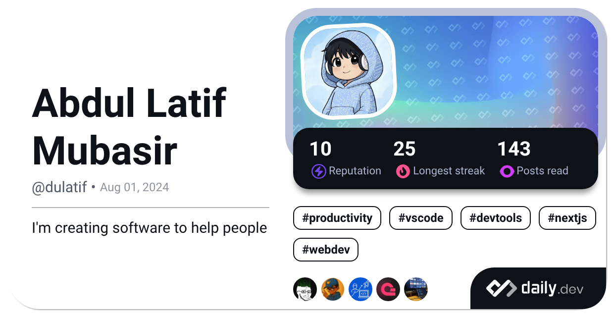 Abdul Latif Mubasir's Dev Card