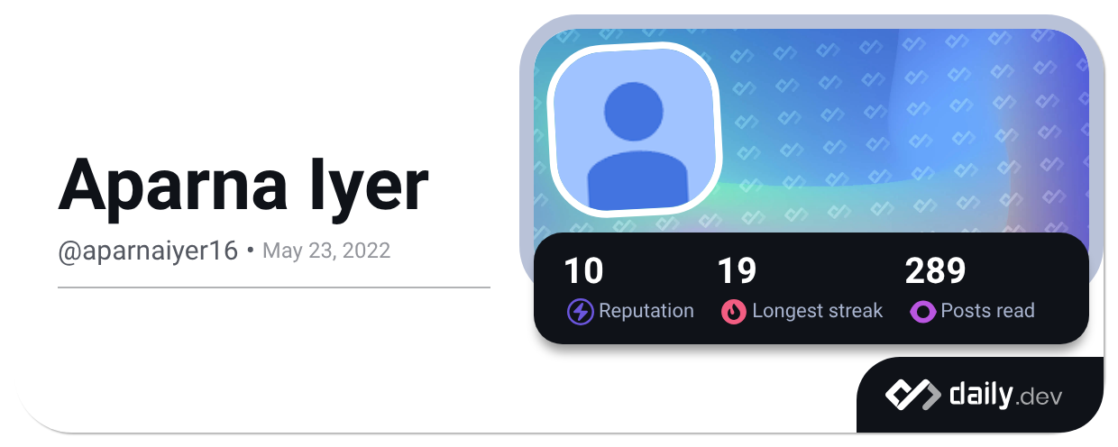 Aparna Iyer (@aparnaiyer16) | daily.dev