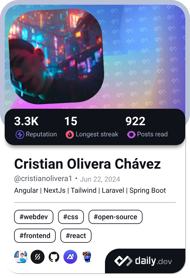 Cristian Olivera Chávez's Dev Card